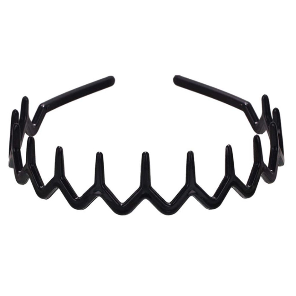 Appuivbt Women Girls Plastic Wavy Toothed Headband Anti-Slip Comb Tooth Hair Hoop Ladies Diy Crown Headwear Accessories