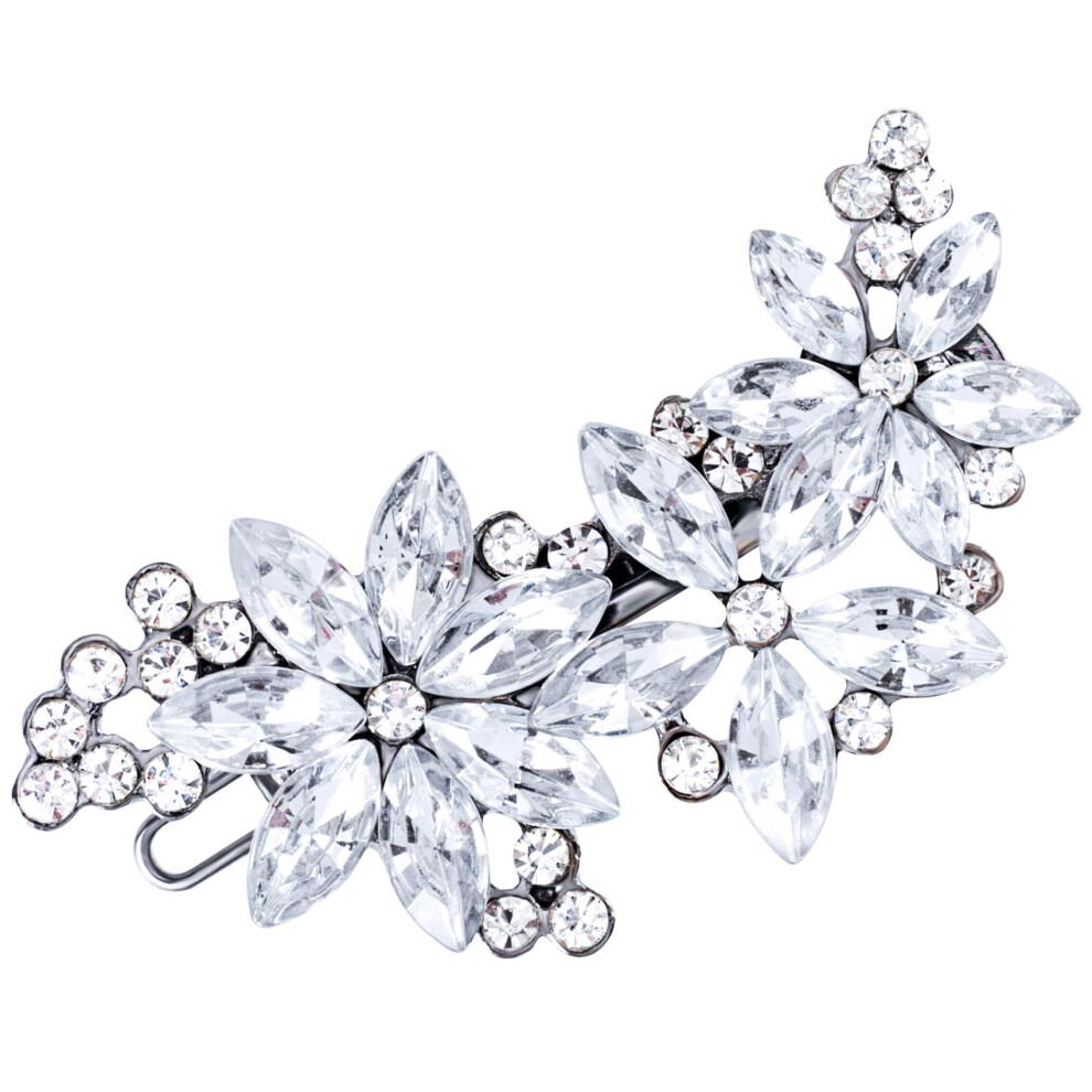 OIIKI Pince    cheveux en cristal pour femme, accessoire de coiffure   l  gant en argent scintillant pour mariage, bal de promo, soir  e
