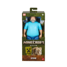 Figura de acci   n a gran escala de Minecraft de Mattel, juguete articulado de Steve de 12 pulgadas, coleccionable, inspirado en una pel   cula de Mi