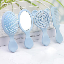 4-teiliges Mini-Haarbursten-Haarkamm-Set fur Frauen, Madchen, Kinder, Kleinkinder, kleine Reise-Haarkamme, Handspiegel-Set, Haarpflege-Geschenkse