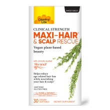 Country Life, Maxi-Haar & Kopfhaut Rettung, Klinische Stärke, 30 Vegane Softgels