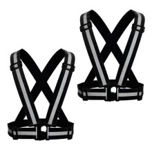 Reflexvst 2-pack Reflekterande lparutrustning Skerhetsvst Remmar fr mn Kvinnor Barn fr Nattlpning G Cykling