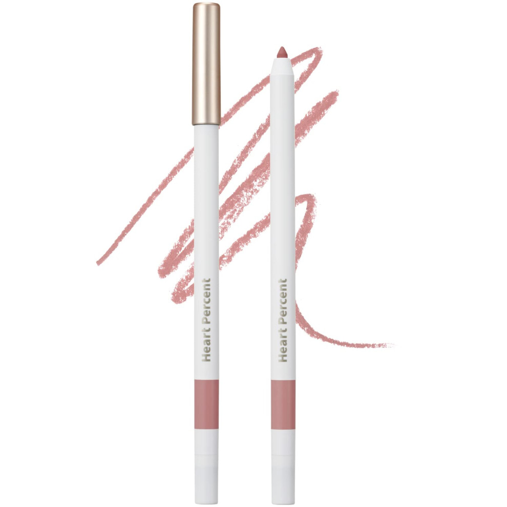 Heart Percent Cream Dote On Mood Lip Pencil Slim, Defines And Fills Y Lip Liner Retractable Lipstick Pencil With Built-In Sharpener, #06. Rose Beige