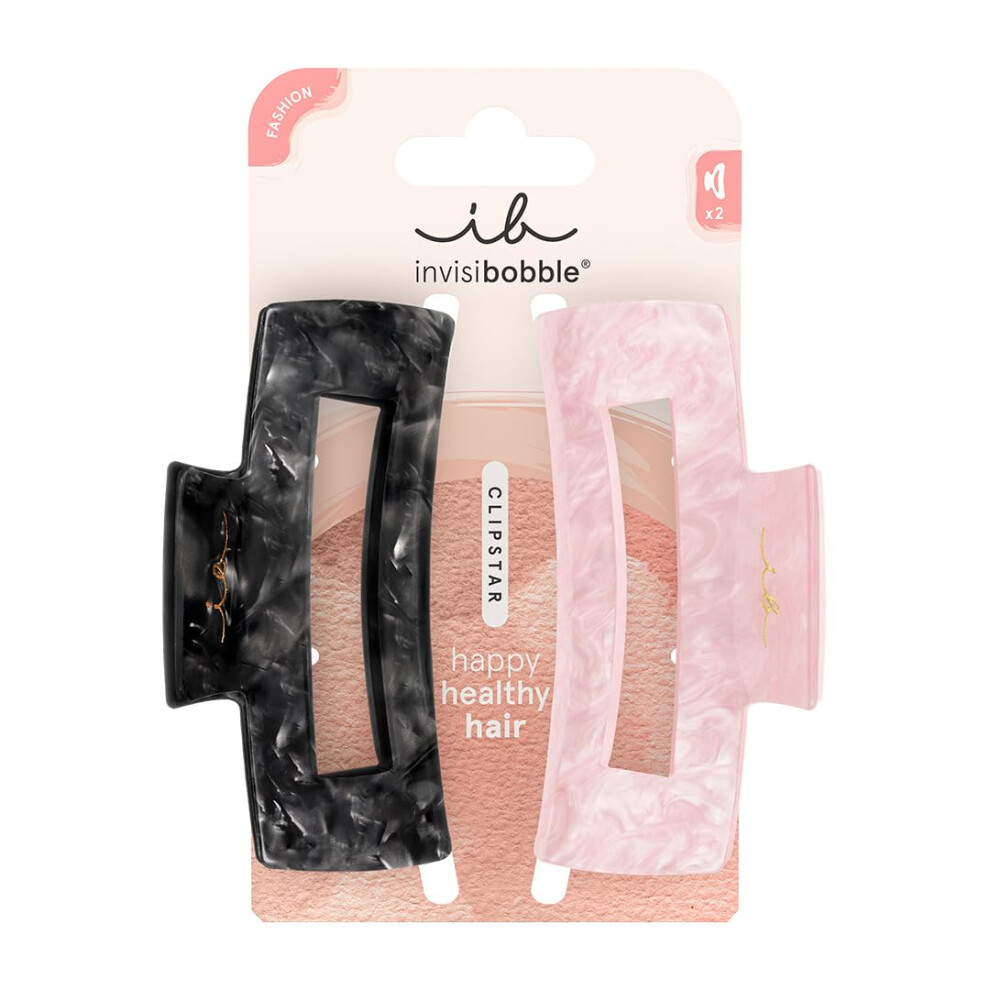 invisibobble CLIPSTAR Eclipse Glossy 2 pc Claw Clip Set - Large Claw Clips - Claw Clips for Thick Hair and Curly  Textured Hair Types - Strong Hold fo