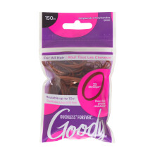 Goody Ouchless Womens Polyband Elastic Hair Tie - 150 Count Brown - Fine Hair - Hair Accessories to Style With Ease and Keep Your Hair Secured - Perf