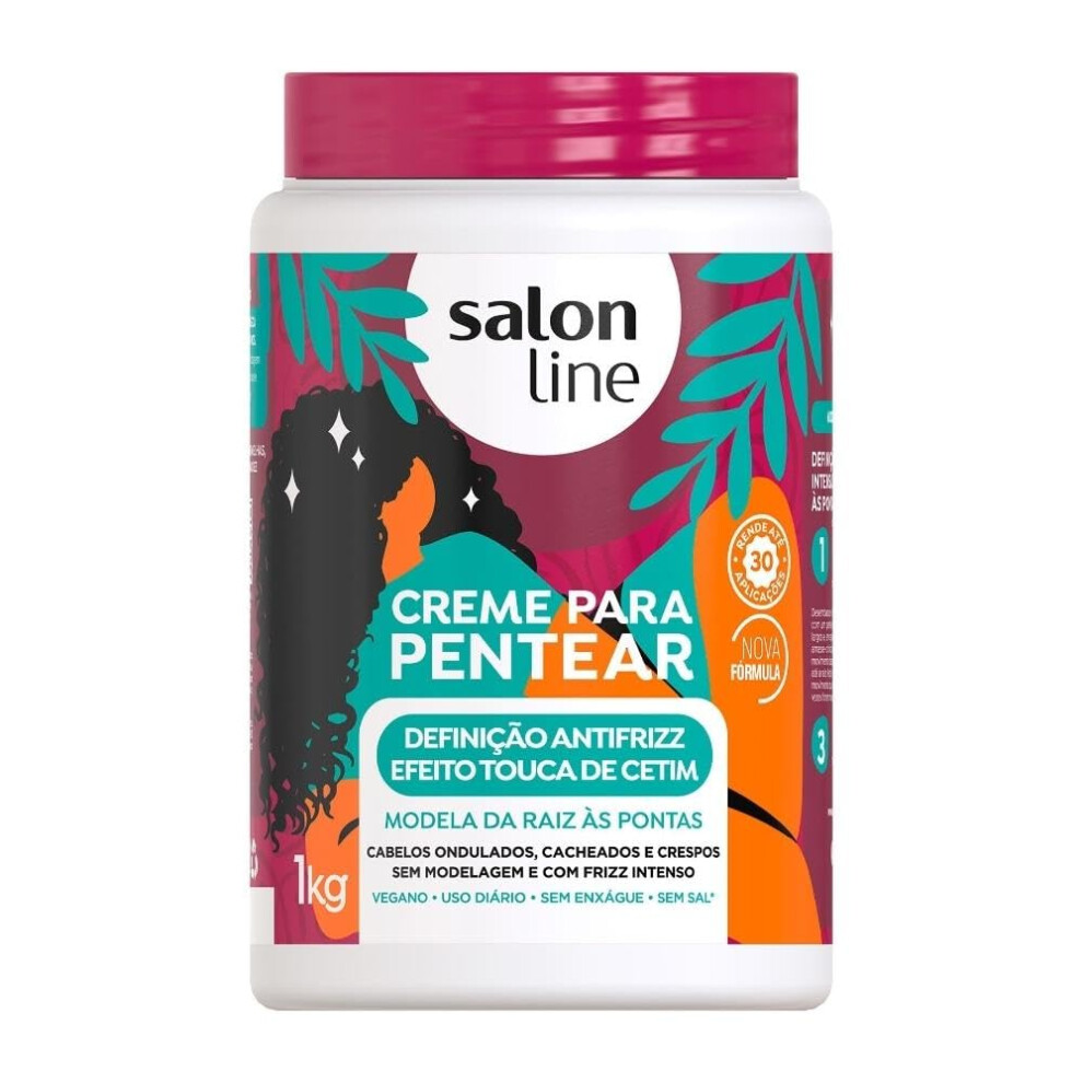 Salon Line Cream - Linha Creme Para Pentear - Definicao Antifrizz 1000 Gr - (Combing - Anti-Frizz Definition Net 35.27 Oz)