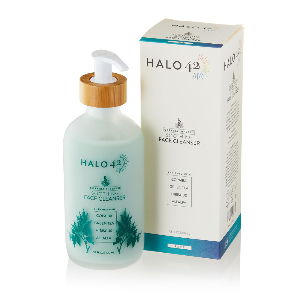 Halo 42 Soothing Hydrating Cream Face Cleanser for Sensitive Skin  Natural & Organic Gentle Facial Wash  Paraben-Free  Deep Cleansing for All Skin Typ