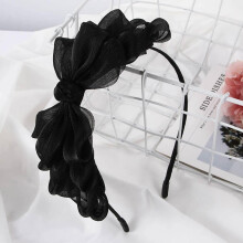 JJLFresheners Black Ribbon Big Bow Headband Bow Hair Band Knotted Headband Vintage Bow Hair Hoop Cloth Bow Head Hoop Hair Accessories for Girl Women
