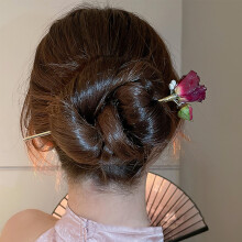 Retro Rose Flower Hairpin Hair Stick, Vintage Flower Hair Accessories for Women Girls