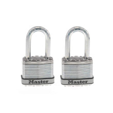 Master Lock M1XTLF Magnum Heavy Duty Padlock with Key  2 Pack Keyed-Alike  Silver