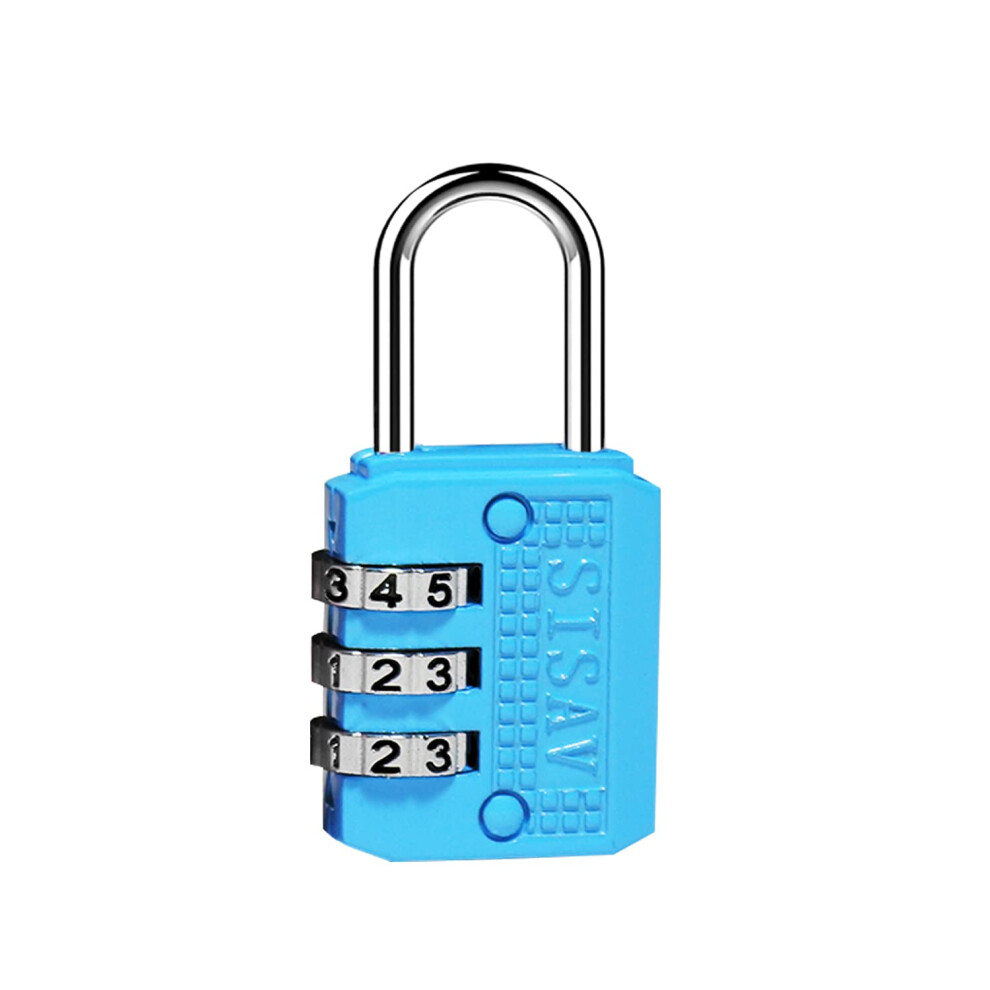 Sisav 3 Digit Combination Lock Mini Combination Lock Locker Lock Luggage Lock Gym Locker Lock Easy Read Dials Keyless Resettable Combo Blue 787188469903
