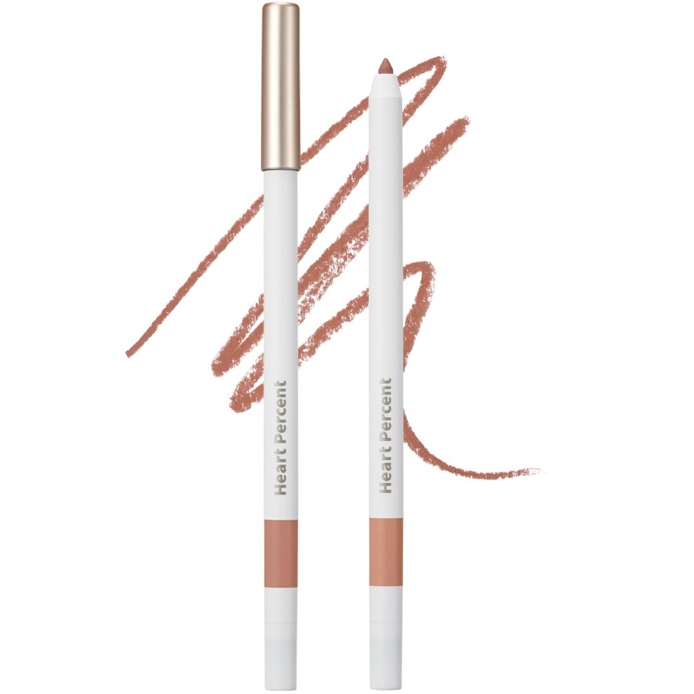 Heart Percent Brown Dote On Mood Lip Pencil Slim Defines And Fills Creamy Lip Liner Retractable Lipstick Pencil With Built-In Sharpener B1. Rose