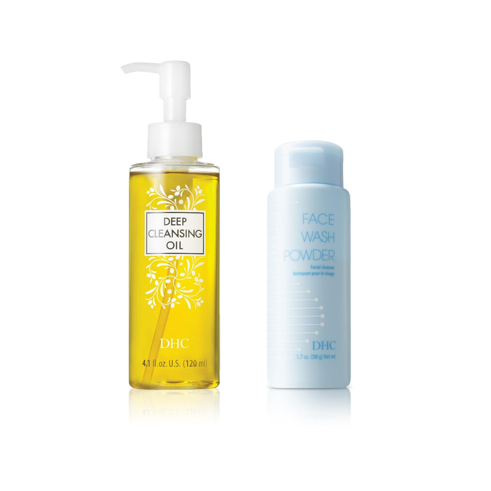 Dhc Deep Cleansing Oil 4.1 Fl Oz. And Face Wash Powder 1.7 Oz. Net Wt.
