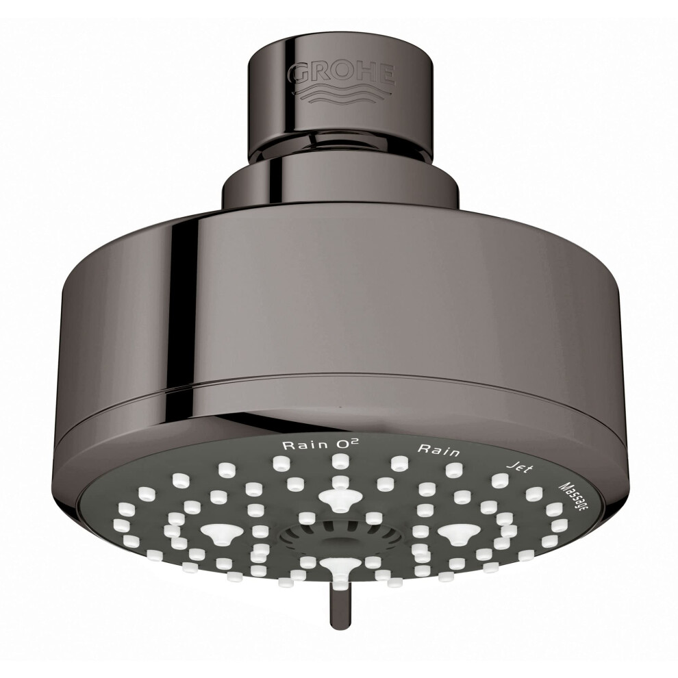 GROHE 26043A01 Tempesta Cosmopolitan Fixed 4-Setting Shower Head  Rain O2 Rain Massage Jet Settings  Hard Graphite