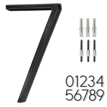 6 Inch Stainless Steel Floating House Number Metal Modern House Numbers for Outdoor Mailbox Yard Home Wall DoorGarage Gate with Nail Kit Coated Bl