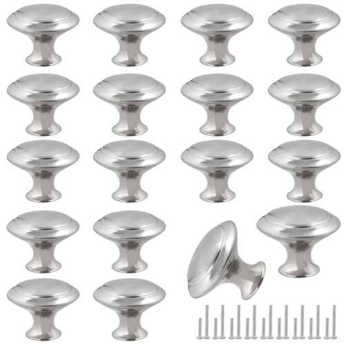 Romeda 18 Pieces Drawer Knobs 30mm Silver Cabinet Knobs Drawer Pulls and Knobs Dresser Knobs Kitchen Knobs Dresser Drawer Knobs Knobs for Cabin