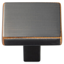 KOOFIZO Square Cabinet Knob - Oil Rubbed Bronze Pull Handle (31mm / 1.2 Inch) 10-Pack for Kitchen Cupboard Door Bedroom Dresser Drawer Bathroom Wa