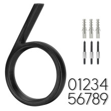 6 Inch Stainless Steel Floating House Number Metal Modern House Numbers for Outdoor Mailbox Yard Home Wall DoorGarage Gate with Nail Kit Coated Bl