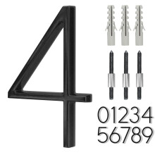 6 Inch Stainless Steel Floating House Number Metal Modern House Numbers for Outdoor Mailbox Yard Home Wall DoorGarage Gate with Nail Kit Coated Bl