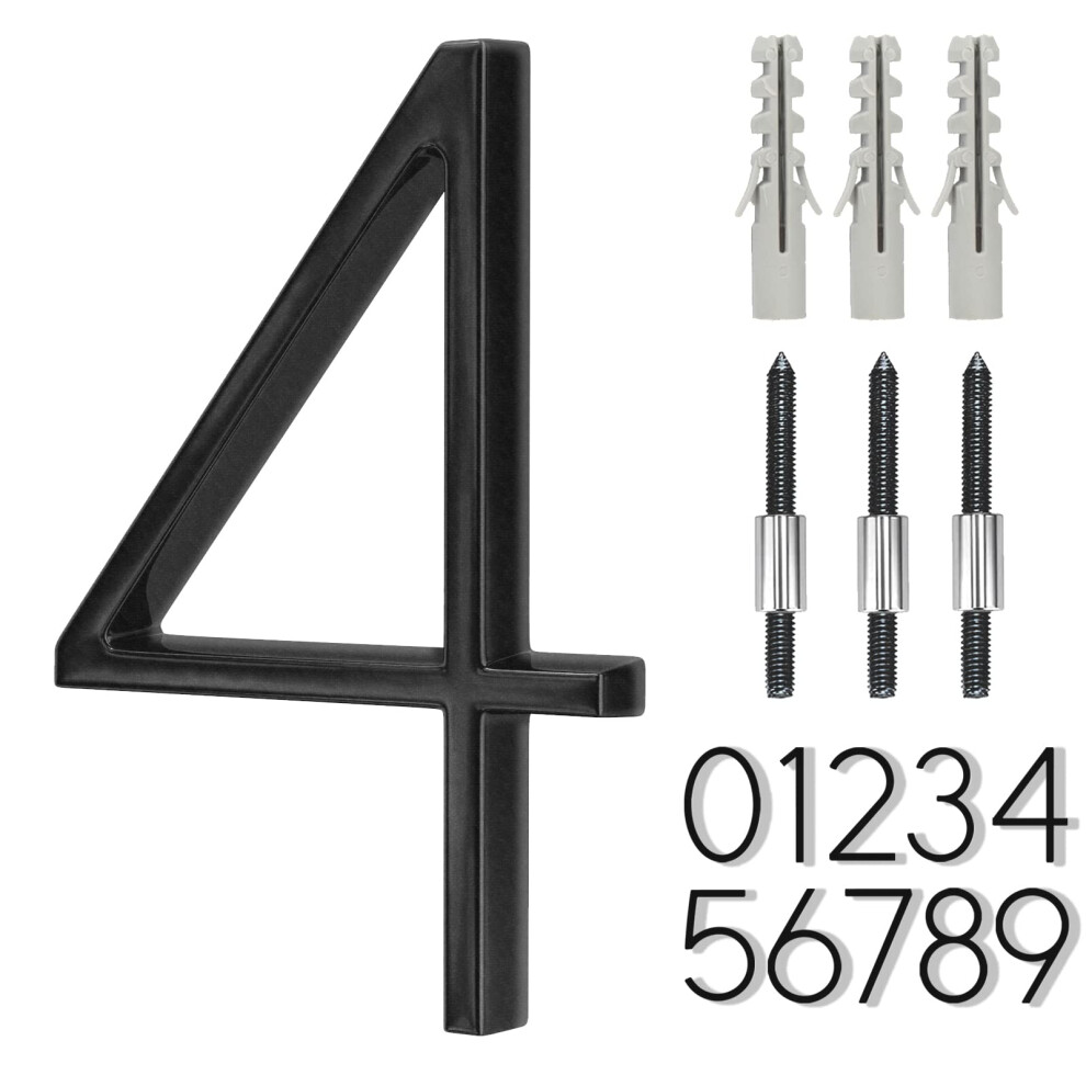Numéro de maison flottant en acier inoxydable de 6 pouces, numéros de maison modernes en métal pour boîte aux lettres extérieure, cour, mur de ma