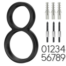 6 Inch Stainless Steel Floating House Number Metal Modern House Numbers for Outdoor Mailbox Yard Home Wall DoorGarage Gate with Nail Kit Coated Bl