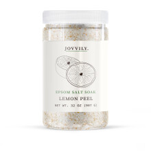 Jovvily - Soluzione per ammollo con sale Epsom, scorza di limone e olio di limone, profumo rinvigorente (2 libbre)