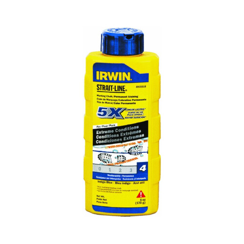 IRWIN Tools STRAIT-LINE Permanent Staining Marking Chalk Indigo Blue 6 oz (4935518)