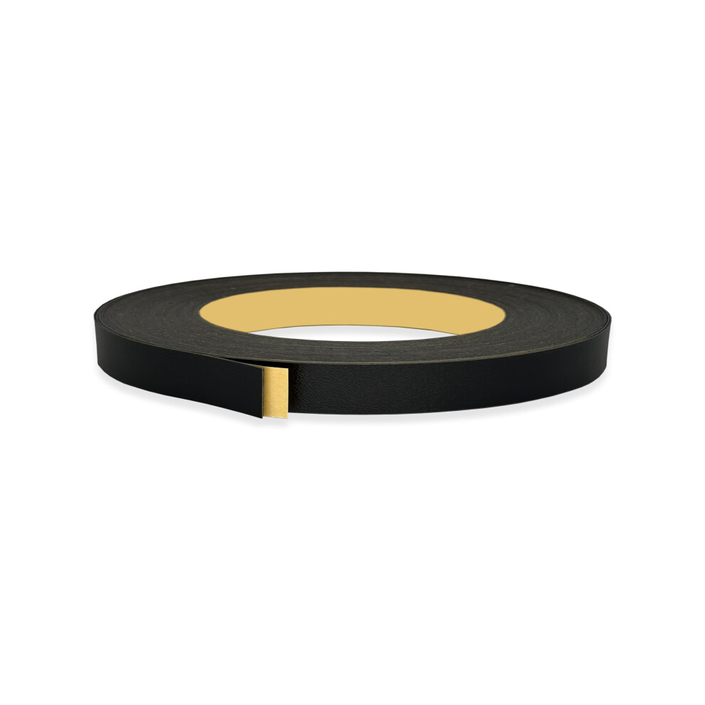 Ruban adhésif noir en PVC de 1,6 cm x 15,2 m pour chants, placage, bois, stratifié, armoire, meubles, contreplaqué, formica, étagère, comptoir, t