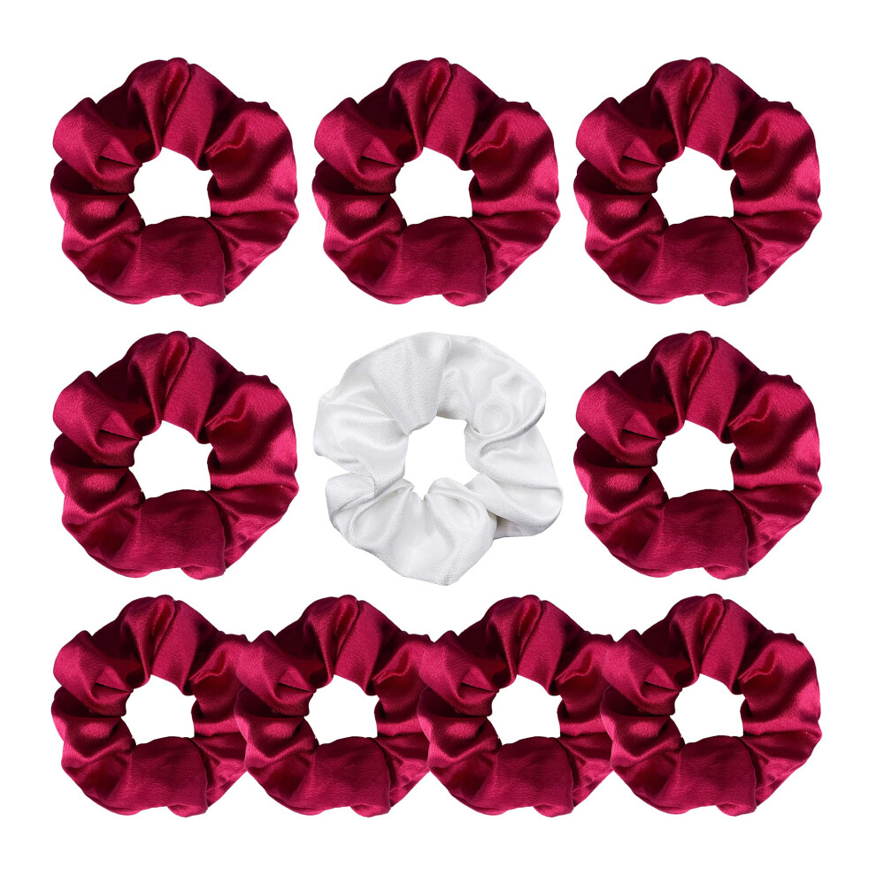 LADY & HOME Chouchous pour demoiselles d'honneur, cadeaux de demande en mariage pour enterrement de vie de jeune fille (lot de 10, rouge vin)