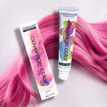 Hellawell Professional Hair Dye. Coverage Color Fantasy - Semi-permanent oxidation coloring cream. Pink 2.11oz