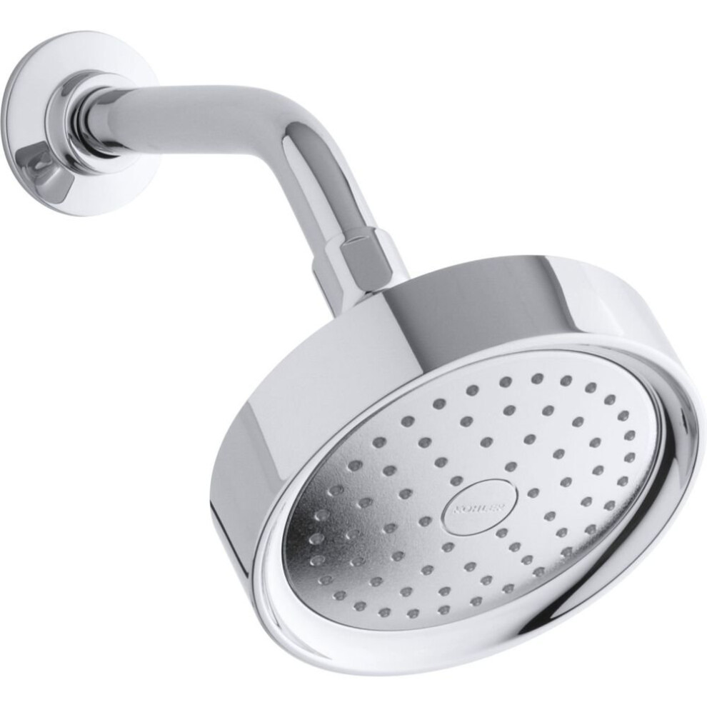 KOHLER 965-AK-SN Purist Single-Function Showerhead  Wall-Mount High Pressure Shower Head  2.5 GPM  Vibrant Polished Nickel-image-OPC-PGFMKT7-NEW