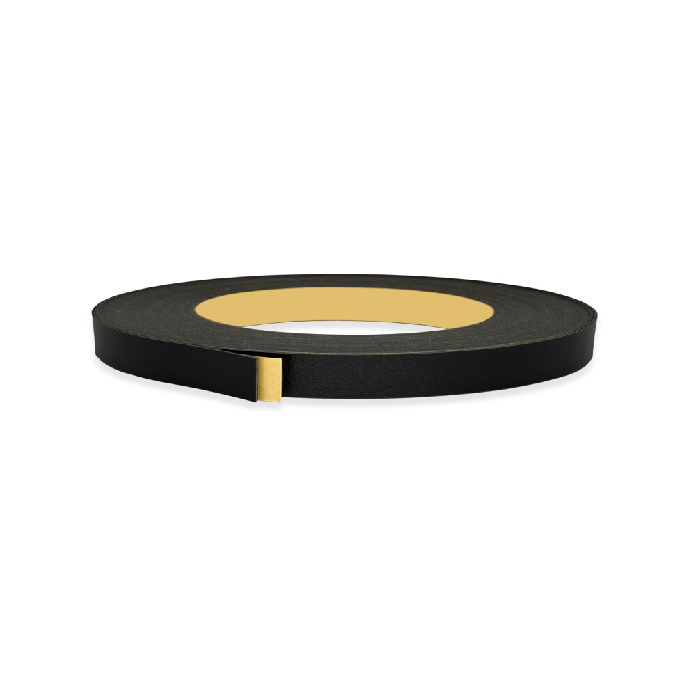Ruban adhésif noir en PVC de 1,27 cm x 15,2 m pour chants, placage, bois, stratifié, armoire, meubles, contreplaqué, formica, étagère, comptoir,