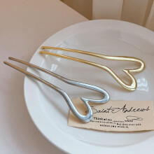 U Shaped Hair Pins 2Pcs Heart Hair Pin French Hair Pin Heart French Pin Hair Accessories for Women and Girls