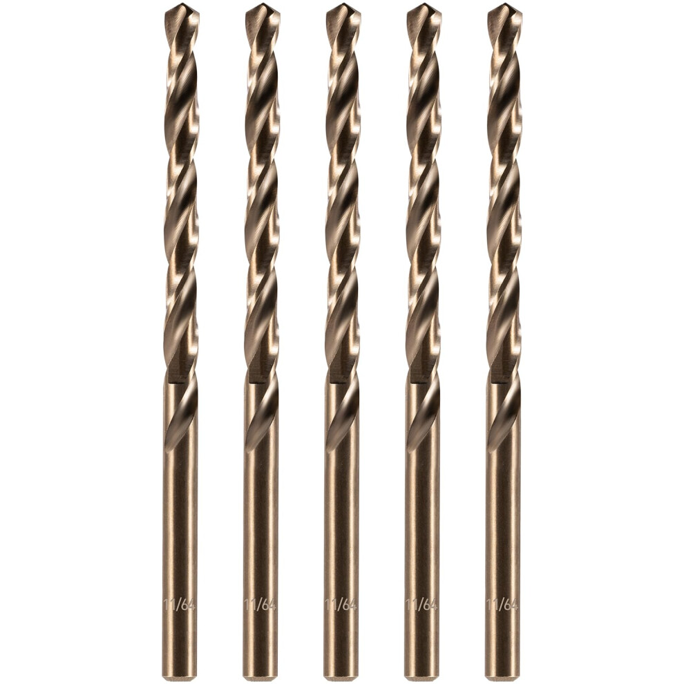 Forets Amoolo 11/64"" (5 pi   ces) en cobalt M35 HSS pour m   taux durs, acier inoxydable, fonte