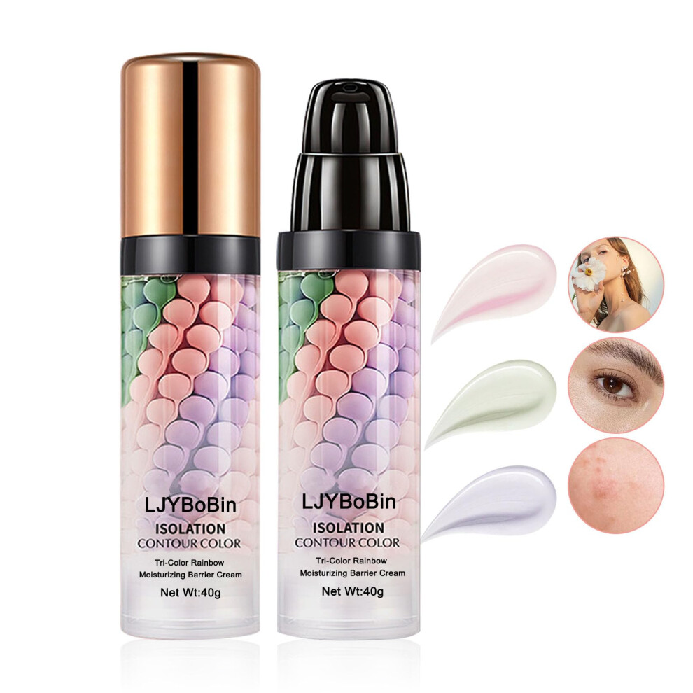 LJYBoBin 2PCS 3 In 1 Color Correcting Cream Moisturizing Isolation Cream Oil Control One Step Color Corrector Skin Tone Correcting Concealer & Invisib-image-OPC-PGFMNSQ-NEW