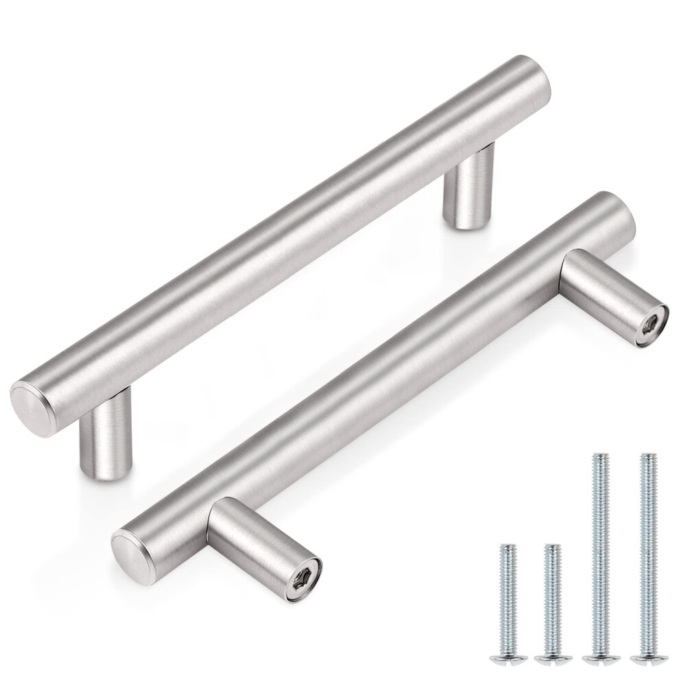 Probrico 5 Pack|3-1/2 Inch Modern Cabinet Pulls Satin Nickel Stainless Steel Cabinet Handles Drawer Dresser Pull For Kitchen Cupboard Wardrobe Closet 6941154036276