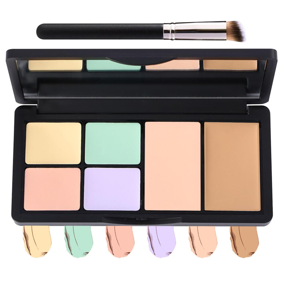 Ljybobin Cream/Dark 6 Colors Correcting Concealer Contour Makeup Palette Concealer Contour Palette For Circles Blemish Redness Highlighting Long Lasting Contou