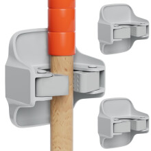 Reliahom 3 Pack Broom Holder Wall Mound Mop Grippers Pas de forage auto-adhesif antiderapant la poignee de poignee de vadrouille Piche a poussier