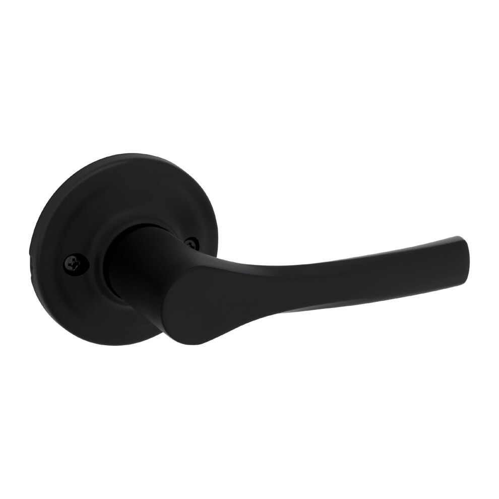 Photos - Door Handle Kwikset Henley Interior Passage  Lever For Closet and Hallway Doors Reversible Non-Locking Handle Lever Matte Bla