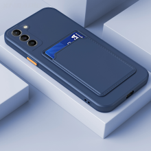 (Navy, For Galaxy A05S) Soft Silicon Card Slot Holder Case For Samsung Gal