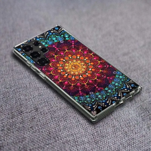 (QJ237-6, Samsung S21 Plus) Mandala Chakra Yoga Clear Case for Samsung Galaxy