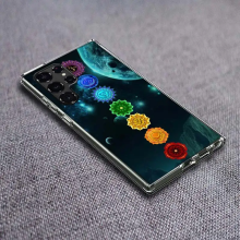 (QJ237-1, Samsung S21 Plus) Mandala Chakra Yoga Clear Case for Samsung Galaxy