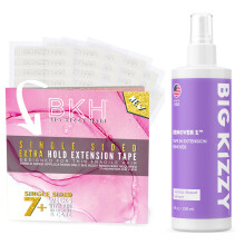 Big Kizzy Tape Ins hajhosszabbts eltvolt spray (8oz) + egyoldalas EXTRA Hold hajhosszabbt szalag (72 fl) Csere szalag szalaghosszabbtshoz P