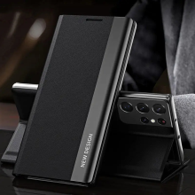 (Black, S24) Luxury Leather Flip Case For Samsung Galaxy S25 S2