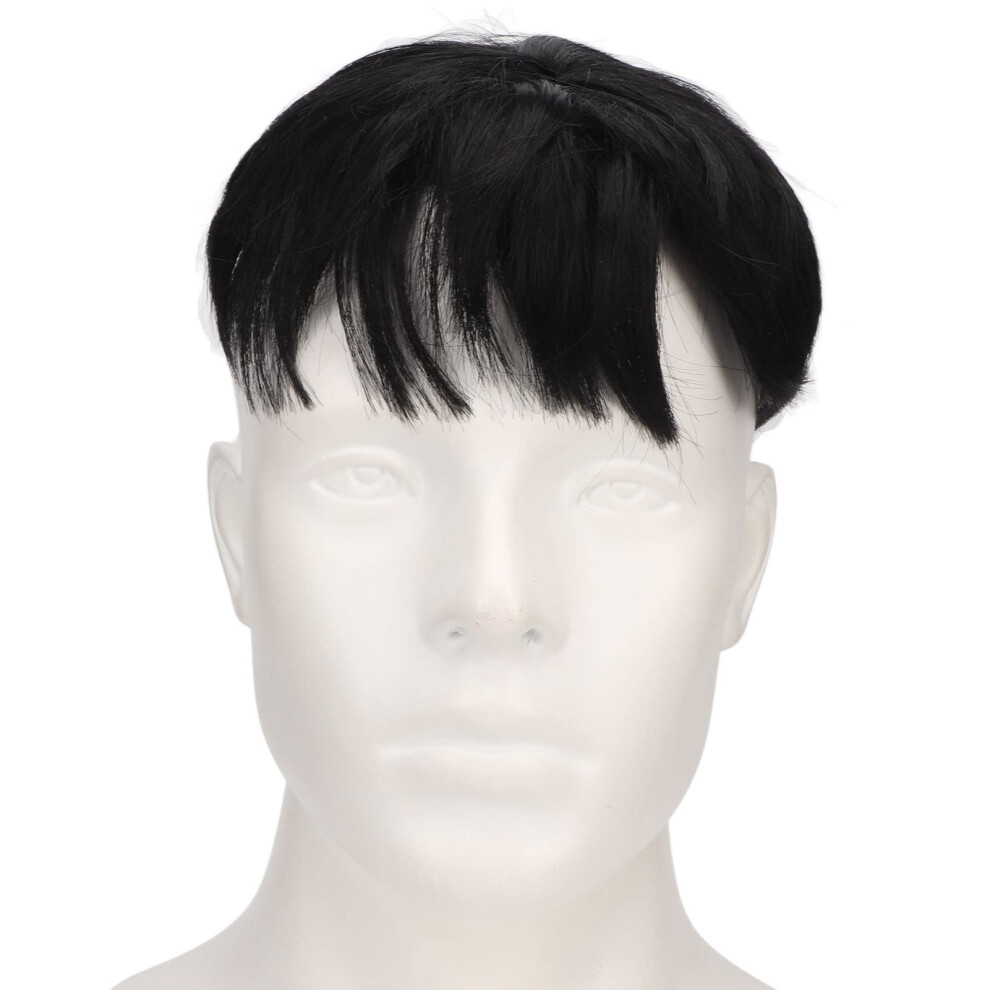 Gernie Short Toupee For Men, Fashionable Handsome Men Hair Topper Wig Comfortable Breathable Male Hair Pieces Short Wig, Human Hair Hairpiece For Dail
