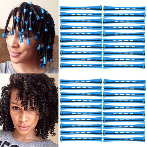 40 Stuks Kleine Permanentrollers voor Kort Haar Blauwe Koude Golf Haarrollers