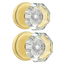 CLCTK 2-pack kristall dummy drrknoppar Icke-svarvbara enkelsidiga dummy drrknoppar set polerad mssing/guld