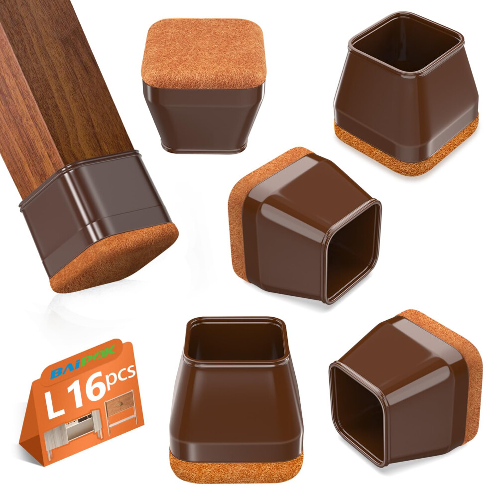 16Pcs Square Chair Leg Floor Protectors With Thickened Felt Pads Silicone Chair Leg Covers Caps To Protect Hardwood Tile Floors Furniture Feet Reduce 658358587263