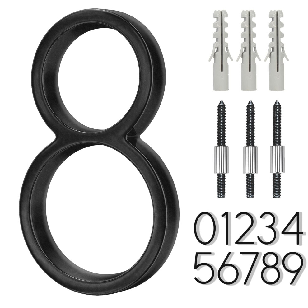 Numéro de maison flottant en acier inoxydable de 5 pouces, numéros de maison modernes en métal pour boîte aux lettres extérieure, cour, mur de ma