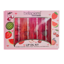 bellapierre Cosmetics 4-delige natuurlijke lipoliekit | Hydraterende lipglossset | Lipoliecollectie met fruitsmaak en rollerball-applicator